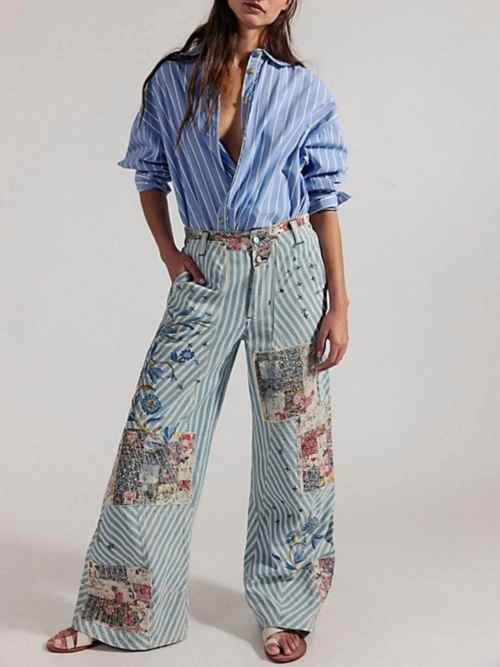 Free People Runyon Patched Craft Pants New!